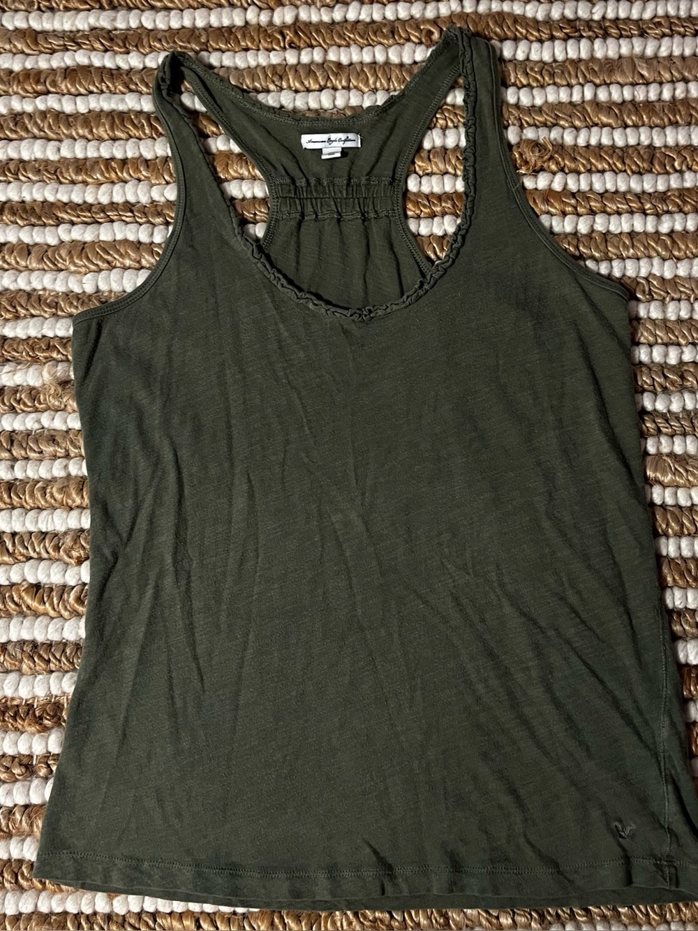 American Eagle Outfitters Olive Racerback Tank Top